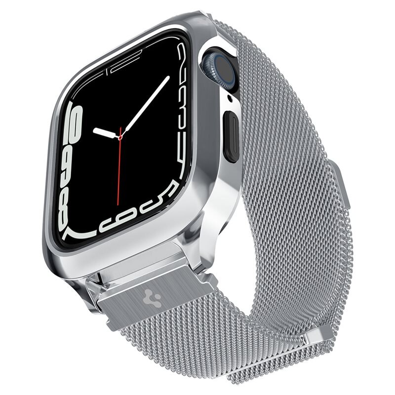 Spigen Apple Watch 45mm Series 9 Case Metal Fit Pro Silver