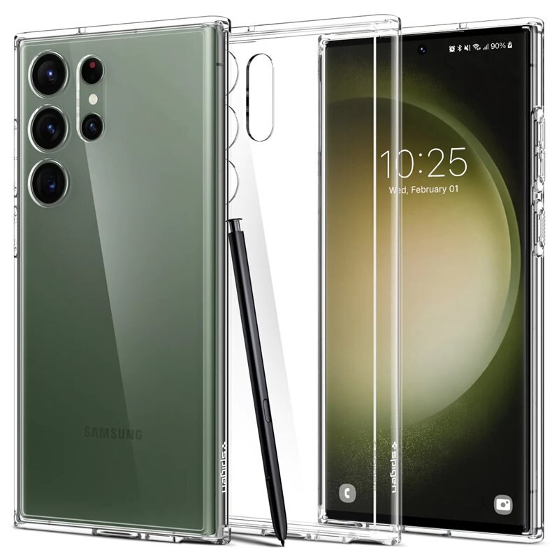 Spigen Samsung Galaxy S23 Ultra Case Ultra Hybrid Crystal Clear - Puhelimen kuoret