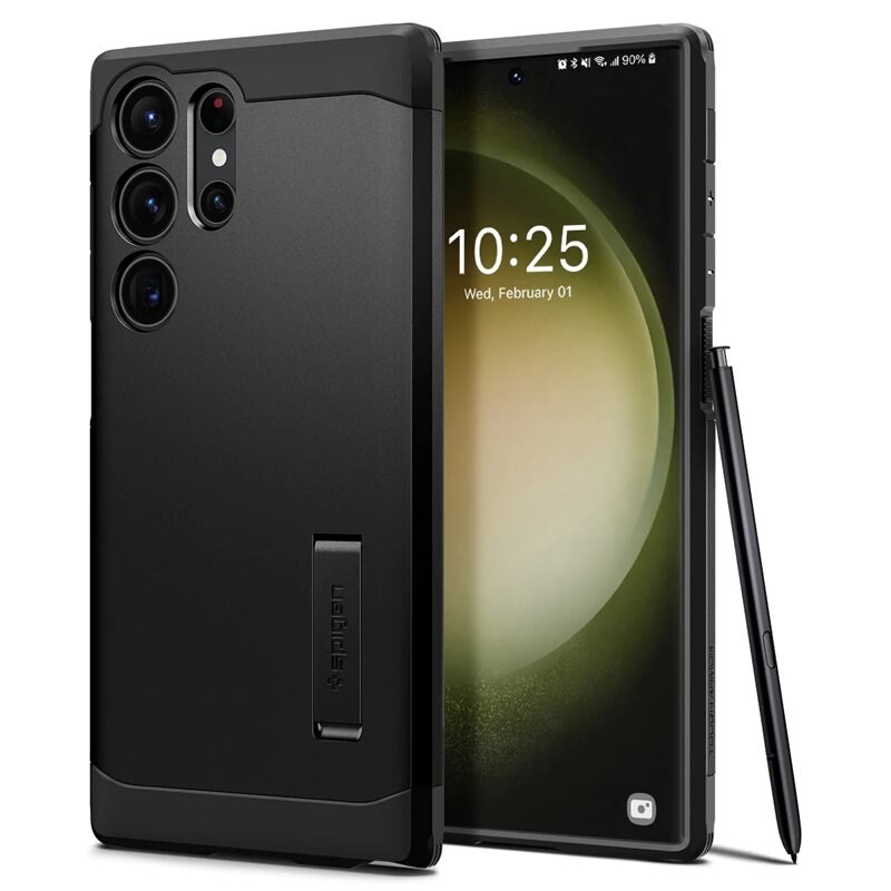 Spigen Samsung Galaxy S23 Ultra Case Tough Armor Black - Puhelimen kuoret