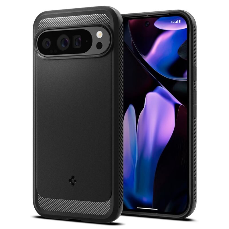 Spigen Google Pixel 9 Pro XL Case Rugged Armor Black - Puhelimen kuoret