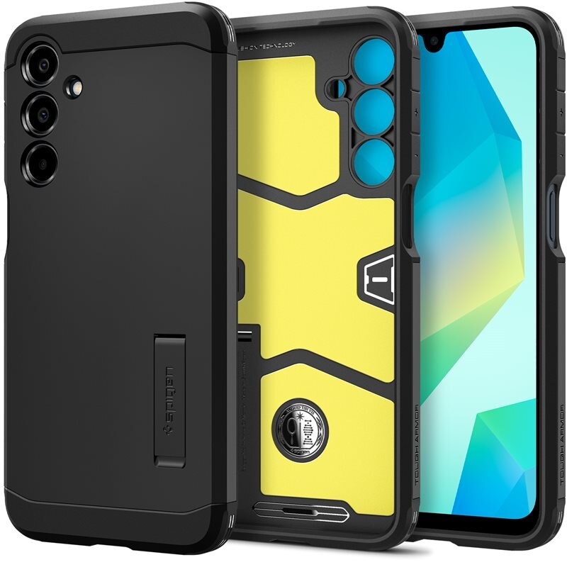 Spigen Samsung Galaxy A16 Case Tough Armor Black - Puhelimen kuoret