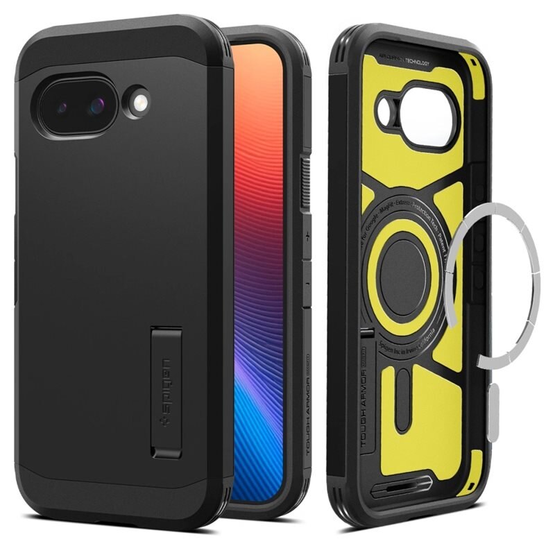 Spigen Google Pixel 9a Case Tough Armor MagSafe Black - Puhelimen kuoret - MagSafe