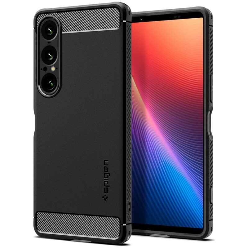 Spigen Sony Xperia 1 VII Case Rugged Armor Black - Puhelimen kuoret