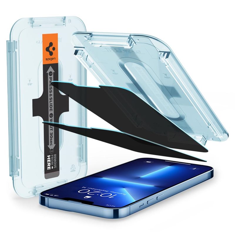 Spigen iPhone 13 Pro Max Privacy Screen Protector GLAS.tR EZ Fit (2-pack)