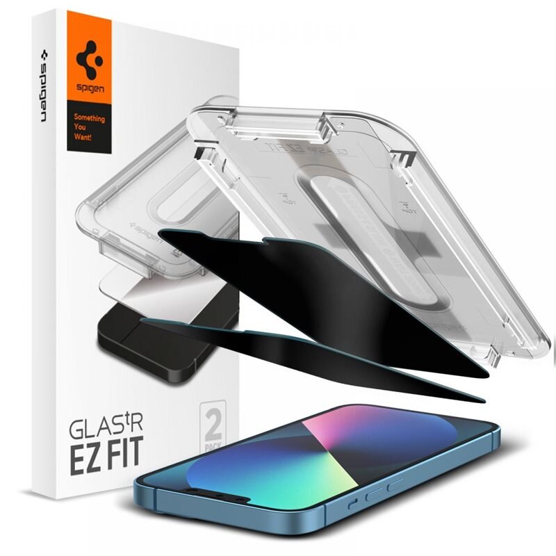 Spigen iPhone 14 Privacy Screen Protector GLAS.tR EZ Fit (2-pack)