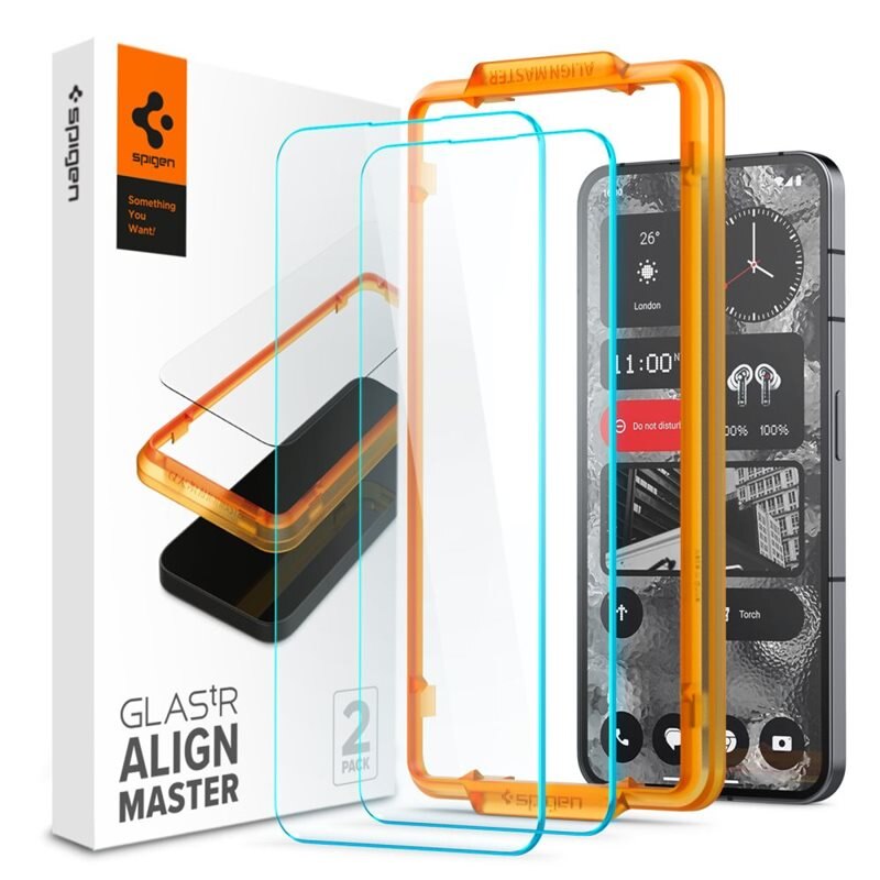 Spigen Nothing Phone 2 AlignMaster GLAS.tR (2-pack) - Panssarilasi, asennusapurilla