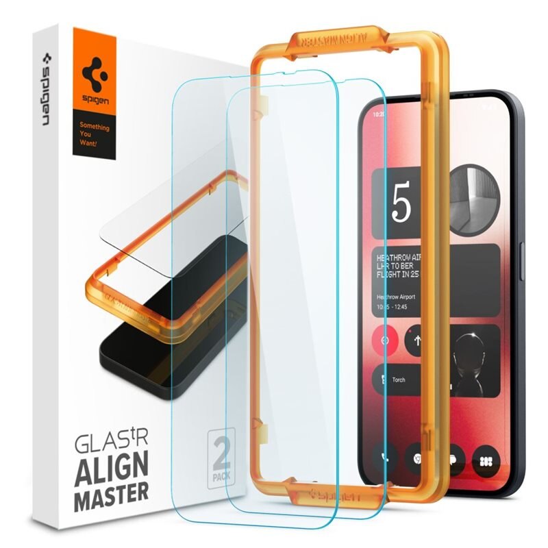 Spigen Nothing Phone 2a AlignMaster GLAS.tR (2-pack) - Panssarilasi, asennusapurilla