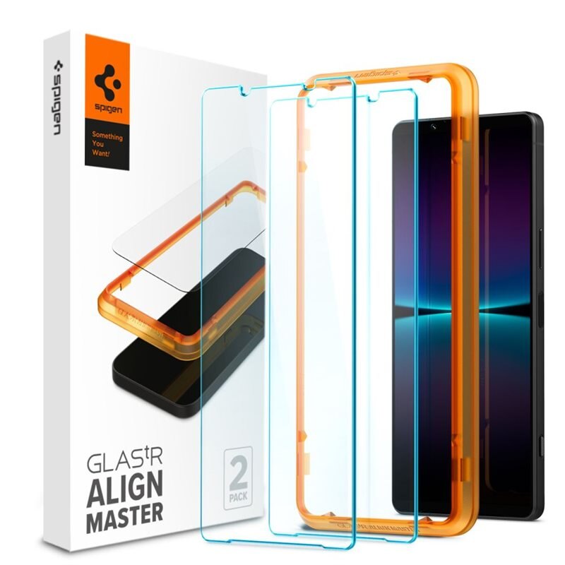Spigen Sony Xperia 1 VI AlignMaster GLAS.tR (2-pack) - Panssarilasi, asennusapurilla