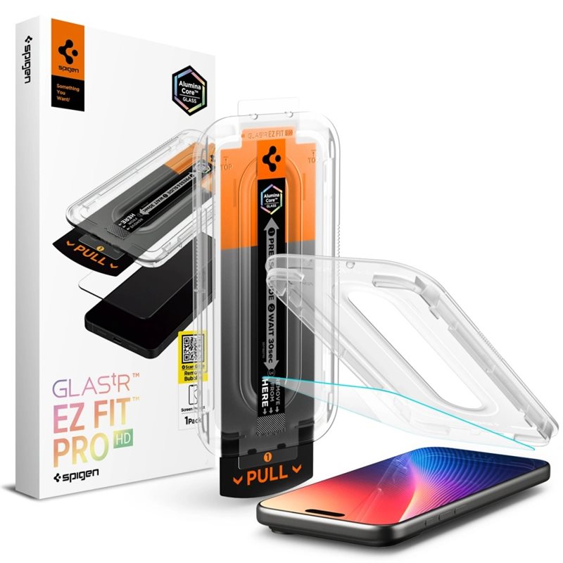 Spigen iPhone 17 Pro Screen Protector GLAS.tR EZ Fit Pro