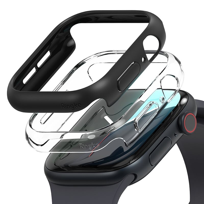 Ringke Slim Case (2-pack) Apple Watch Series 10 46mm Matte Black & Clear