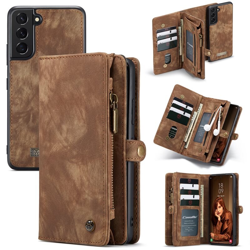 CaseMe Multi-slot Suojakotelo Samsung Galaxy S22 Ruskea