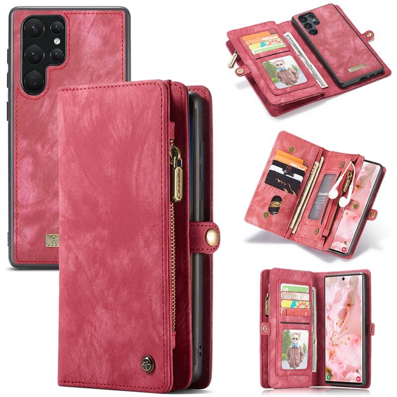 CaseMe Multi-slot Suojakotelo Samsung Galaxy S22 Ultra Punainen