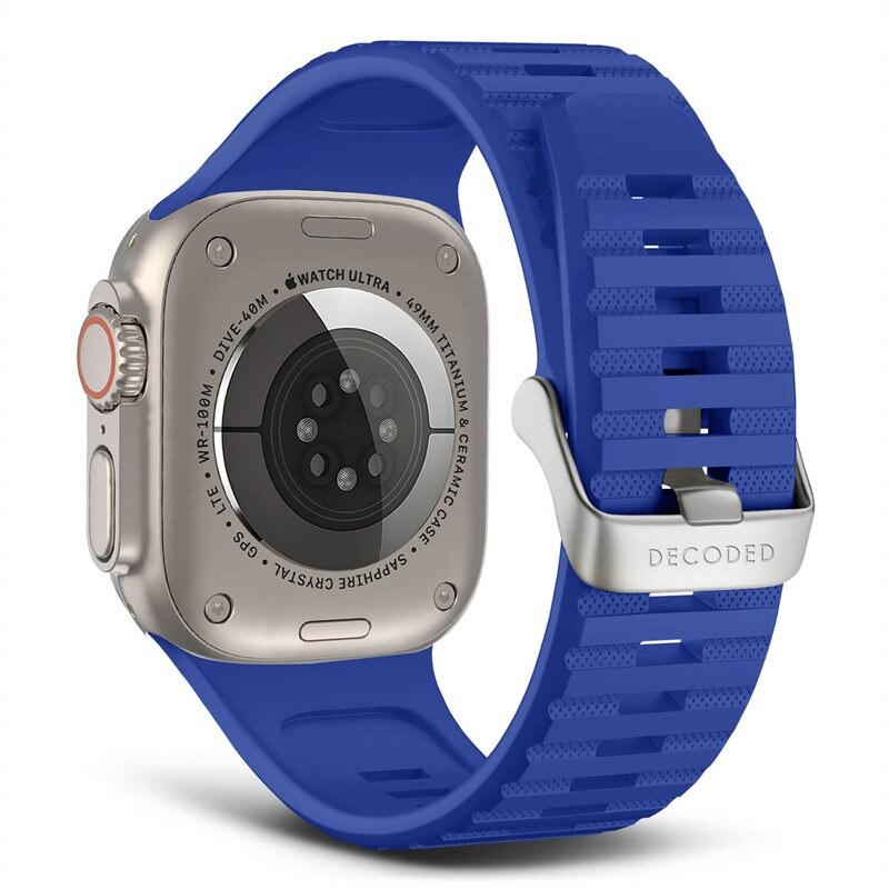 Decoded Sport Silicone Ultra Traction Strap Apple Watch 45mm Series 7 Galactic Blue