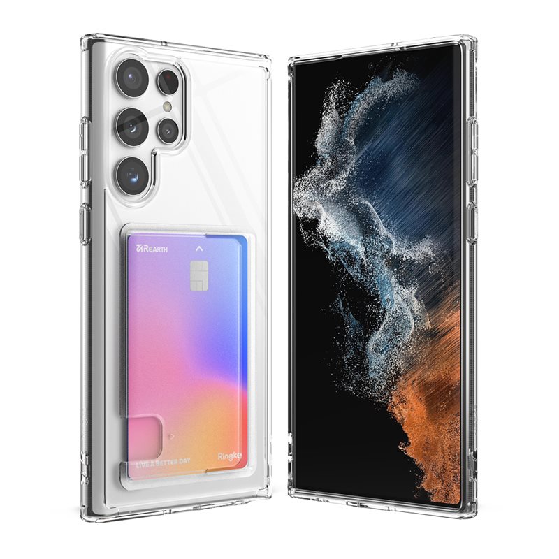 Ringke Fusion Card Case Samsung Galaxy S22 Ultra Kirkas - Puhelimen kuoret - Paikat korteille