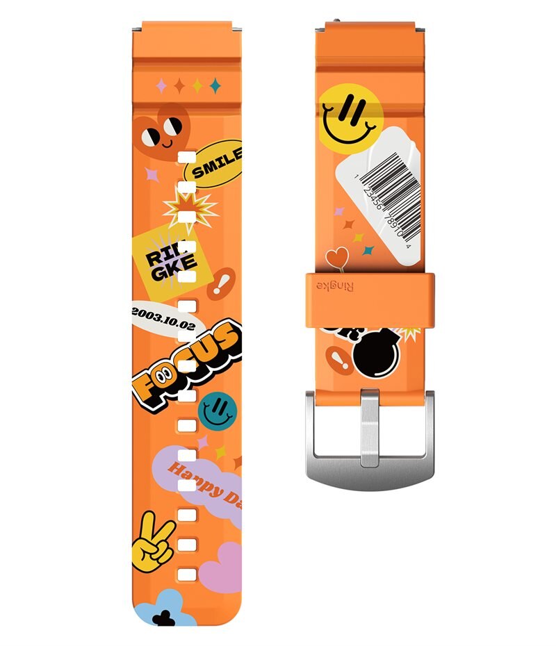 Ringke Rubber One Bold Band 20mm Lug Width Orange Sticker