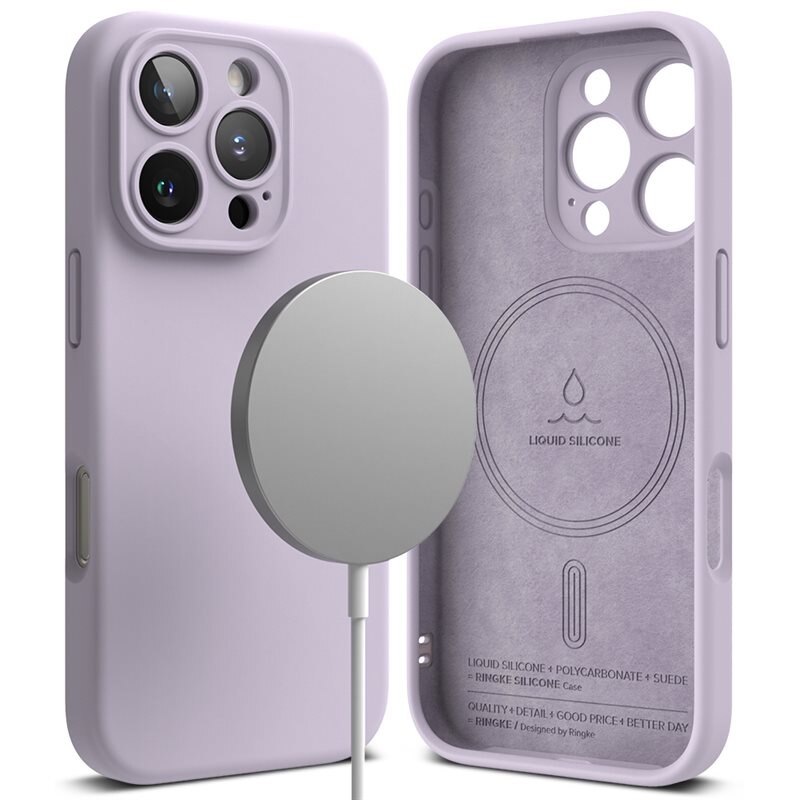 Ringke Silicone Magnetic Case iPhone 16 Pro Light Purple