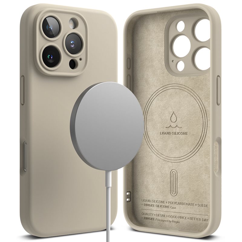 Ringke Silicone Magnetic Case iPhone 16 Pro Stone