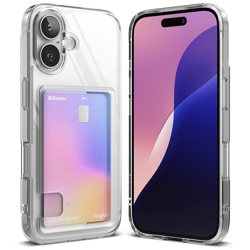 Ringke Fusion Card Case iPhone 16 Plus Kirkas - Puhelimen kuoret - Paikat korteille