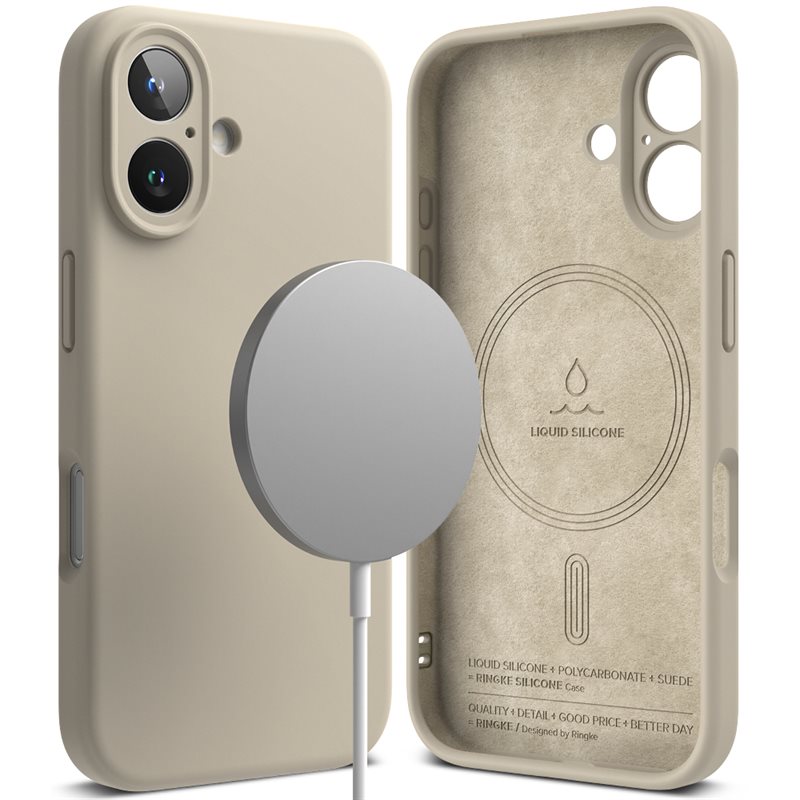Ringke Silicone Magnetic Case iPhone 16 Stone