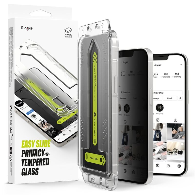 Ringke Easy Slide Privacy Glass (2-pack) iPhone 16e