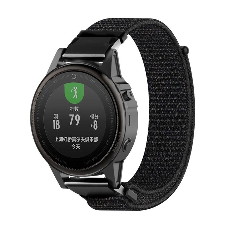 Nailonranneke Garmin Approach S70 42mm Musta