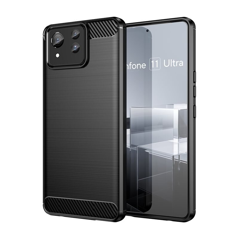 tectTech Asus Zenfone 11 Ultra Kuori TPU Brushed Musta