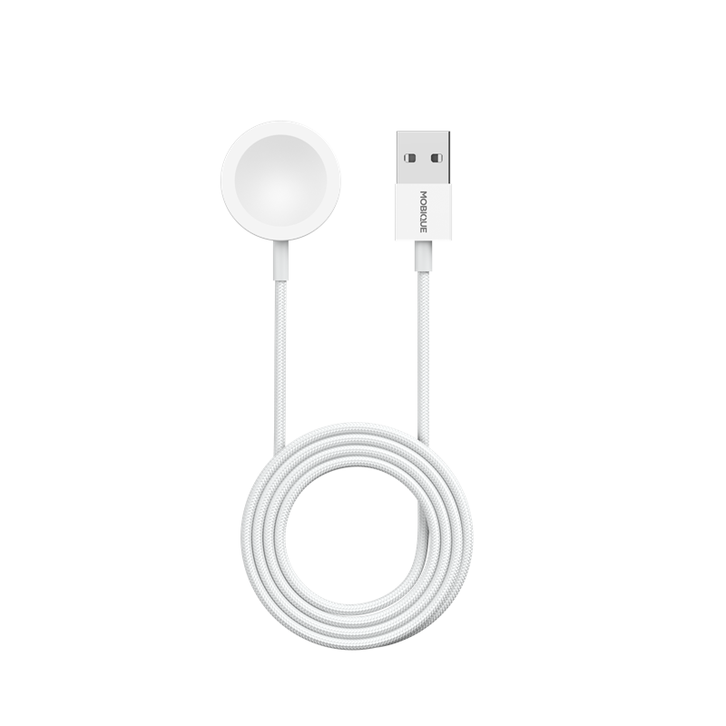 Mobique Apple Watch Series 9 45mm Magneettinen Laturi USB-A Valkoinen