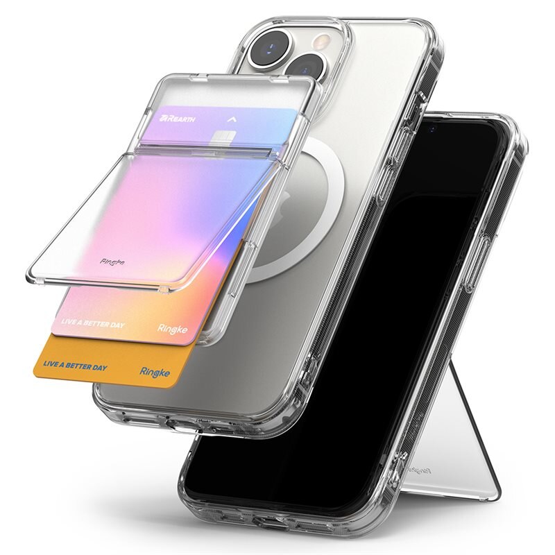 Ringke Magnetic Stand Slot Card Holder MagSafe Clear Mist