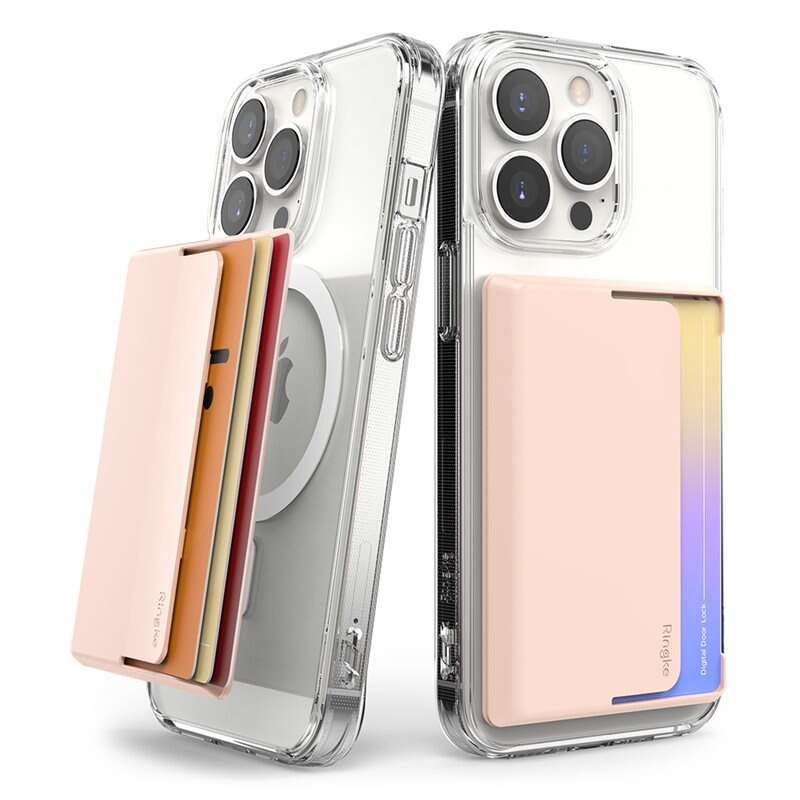Ringke Magnetic Side Slot Card Holder MagSafe Peach Pink