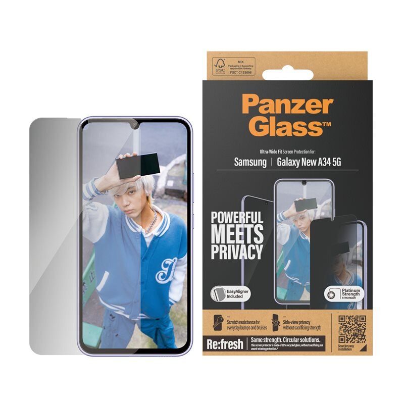 PanzerGlass Samsung Galaxy A35 Privacy Screen Protector (with EasyAligner) Ultra Wide Fit