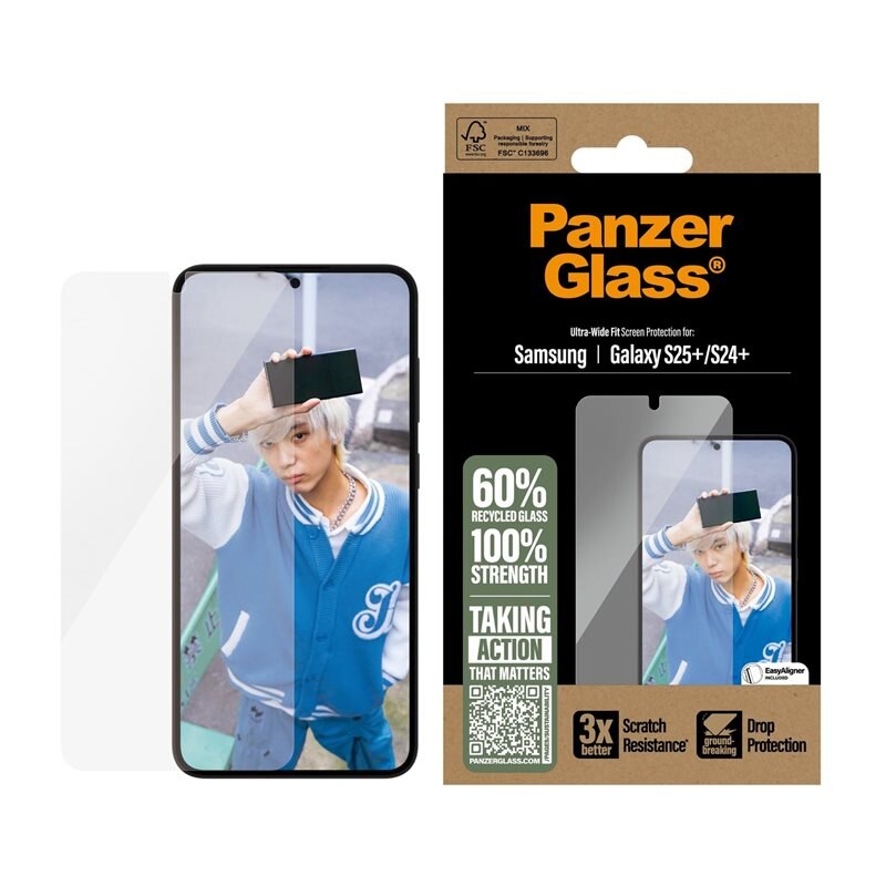 PanzerGlass Samsung Galaxy S25 Plus Screen Protector (with EasyAligner) Ultra Wide Fit