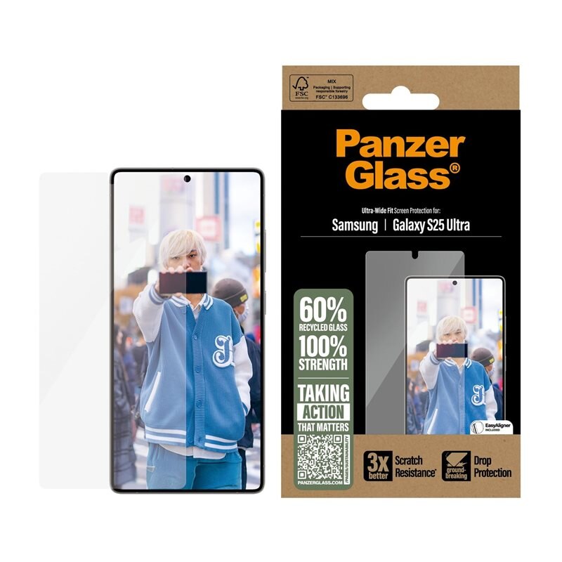 PanzerGlass Samsung Galaxy S25 Ultra Screen Protector (with EasyAligner) Ultra Wide Fit