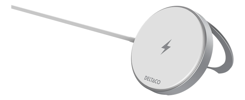 Deltaco Langaton Qi2 Latausalusta 15W valkoinen