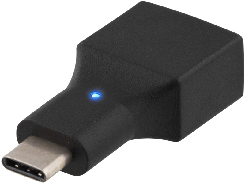 Deltaco USB 2.0 -adapteri USB-C ä USB-A musta