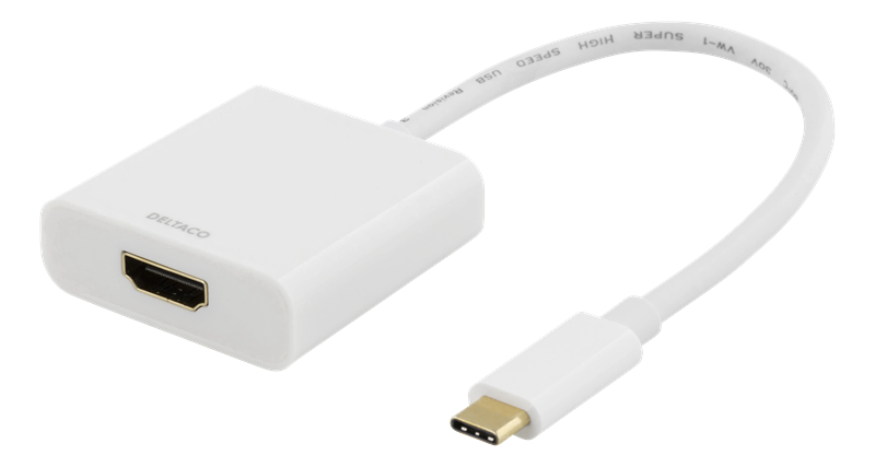 Deltaco USB-C-HDMI Adapteri Valkoinen