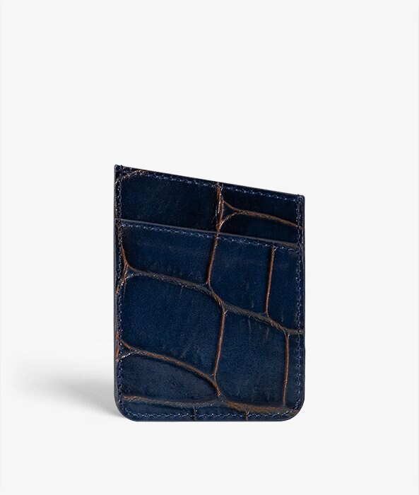 The Case Factory Itsekiinnittyvä Korttipidike Crocodile Navy/Orange