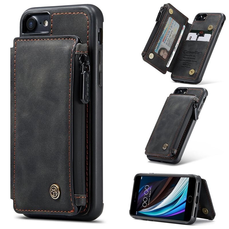 CaseMe Multi-slot Kuori iPhone SE (2020) musta