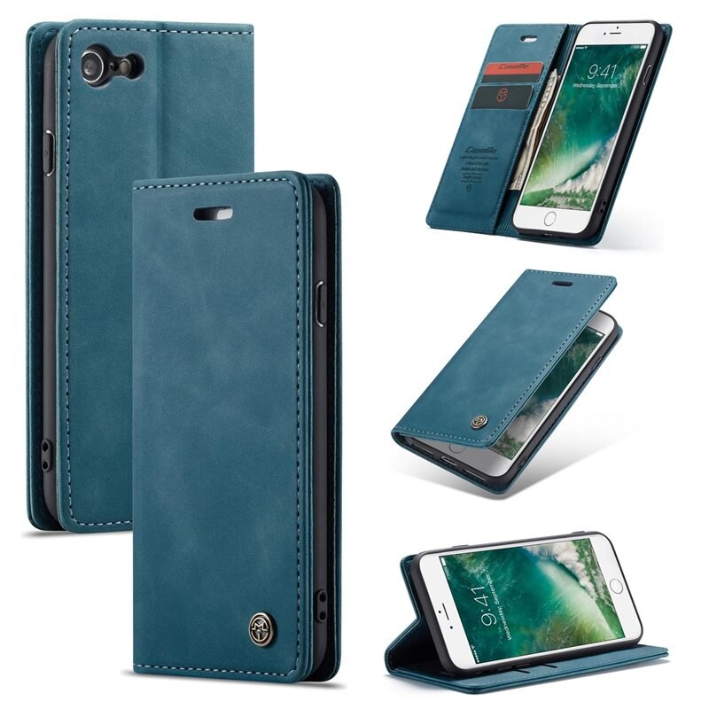 CaseMe Slim Lompakkokotelo iPhone SE 2020 Sininen