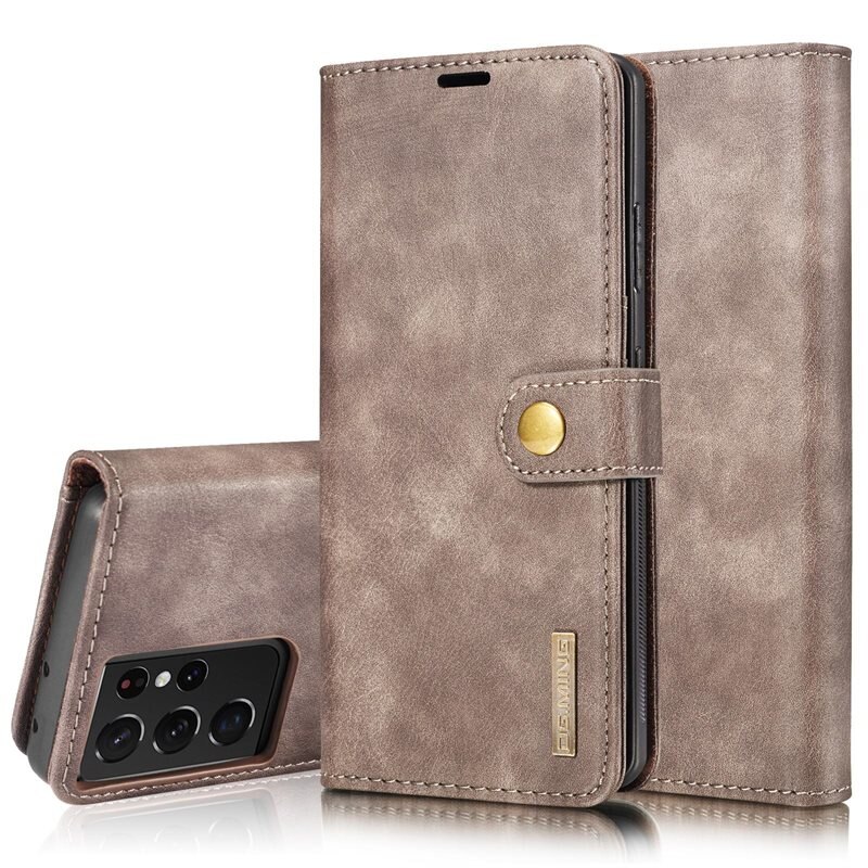 DG.MING Magnet Wallet Samsung Galaxy S21 Ultra Brown