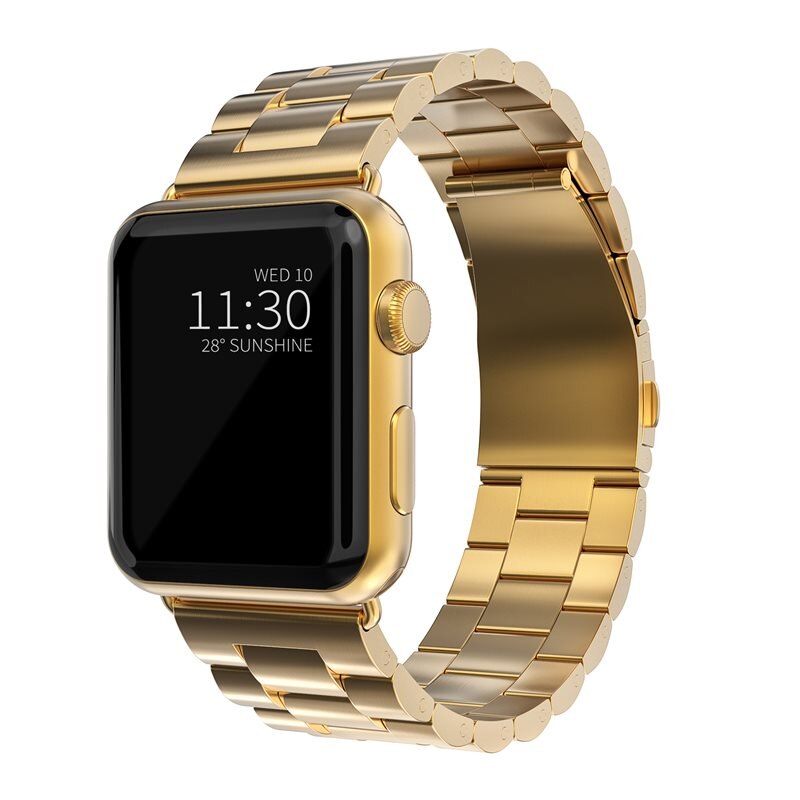 Metalliranneke Apple Watch Series 7 45mm Kulta