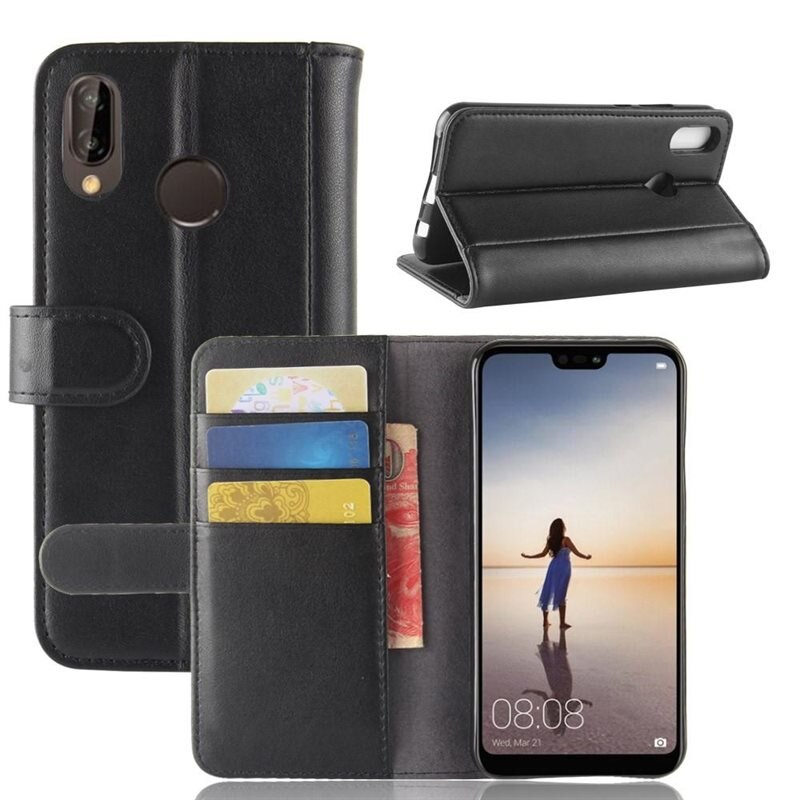Aito Nahkakotelo Huawei P20 Lite Musta