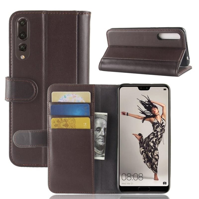 Aito Nahkakotelo Huawei P20 Pro Ruskea