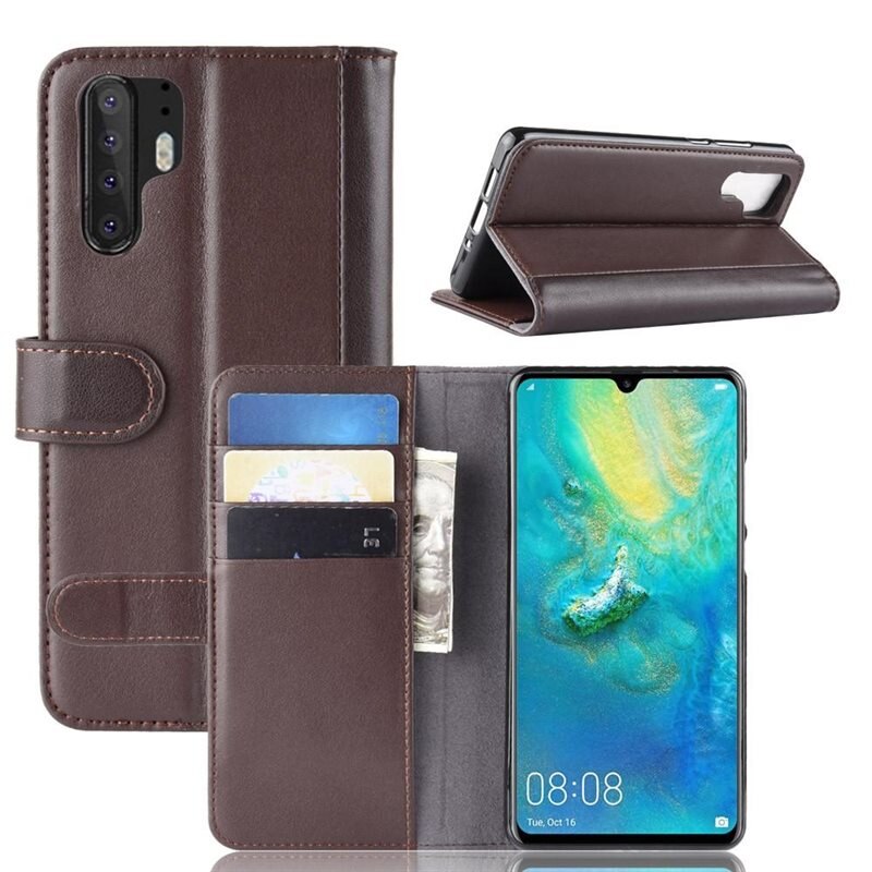 Aito Nahkakotelo Huawei P30 Pro Ruskea