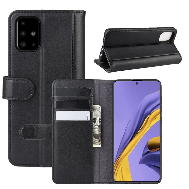 Aito Nahkakotelo Samsung Galaxy A51 Musta