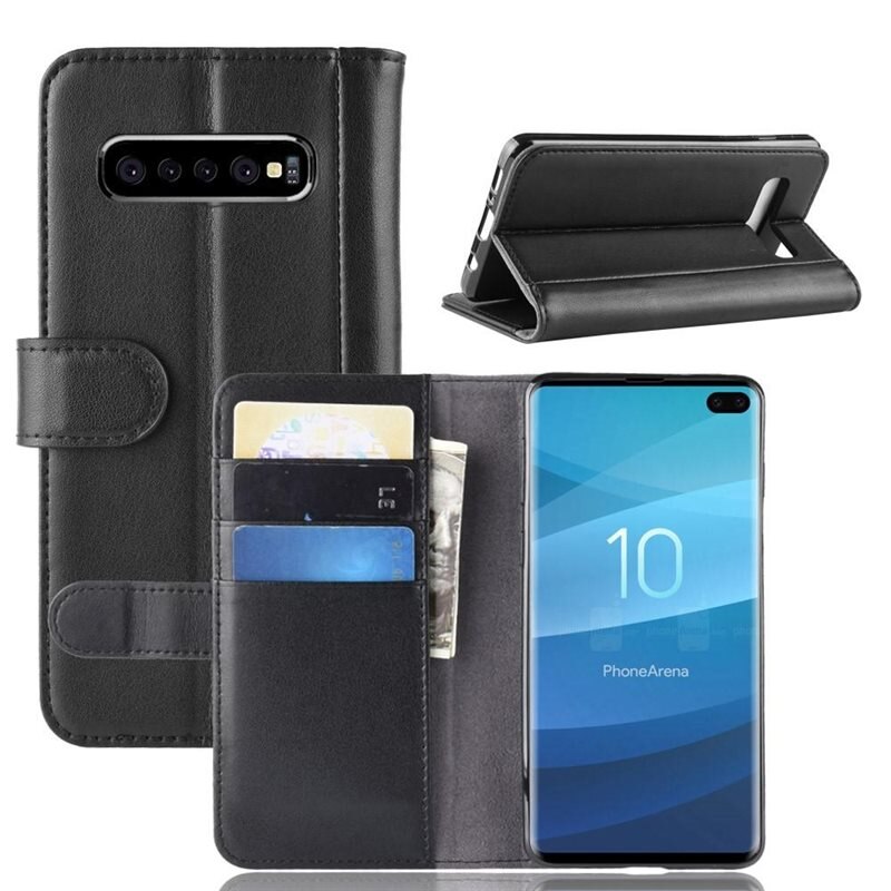 Aito Nahkakotelo Samsung Galaxy S10 Plus Musta