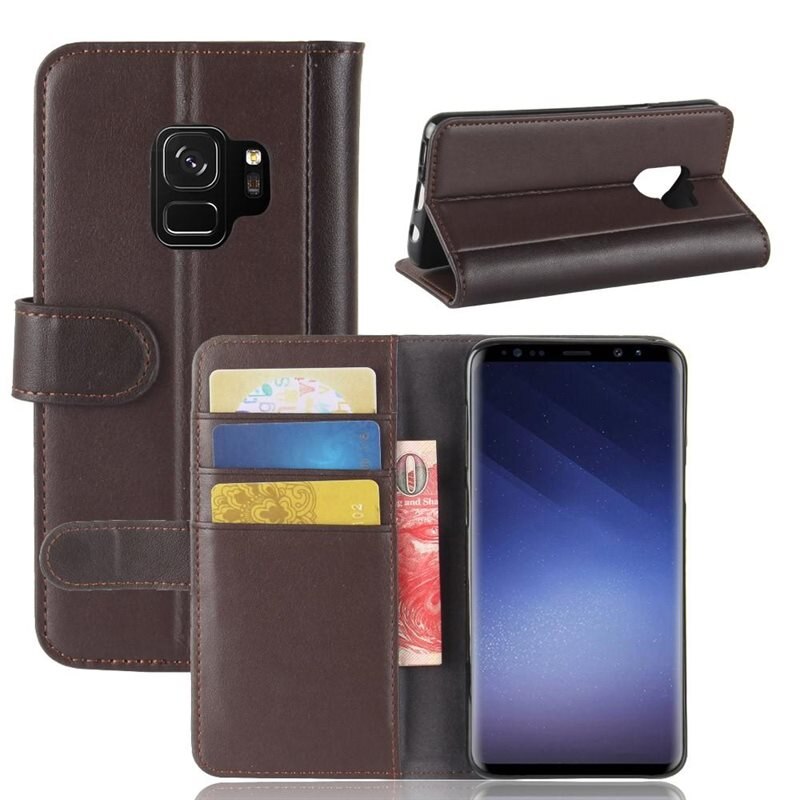 Aito Nahkakotelo Samsung Galaxy S9 Ruskea