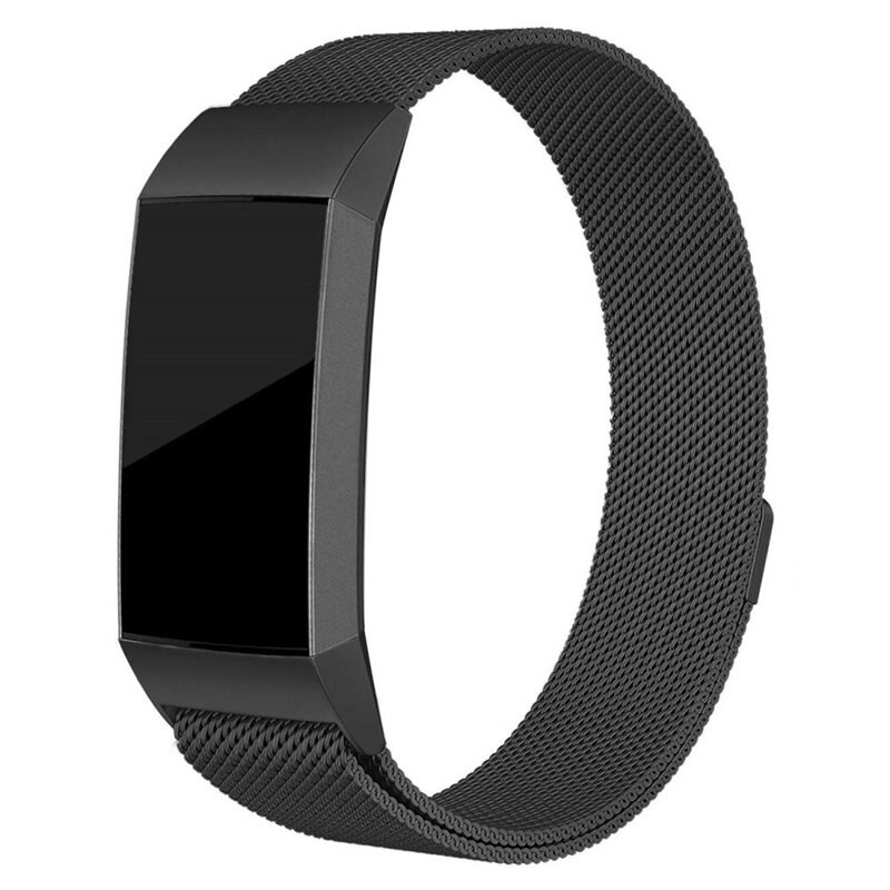 Ranneke Milanese Fitbit Charge 3/Charge 4 Musta