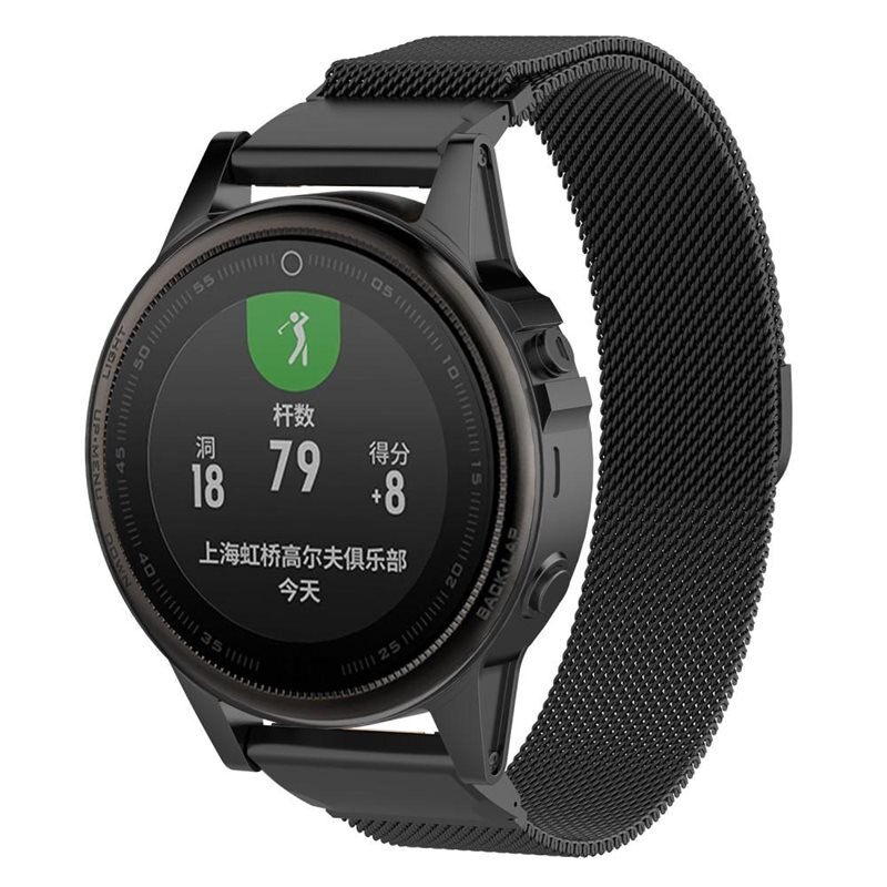 Ranneke Milanese Garmin Fenix 8 43mm Musta