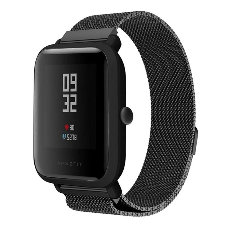 Ranneke Milanese Amazfit Bip Musta