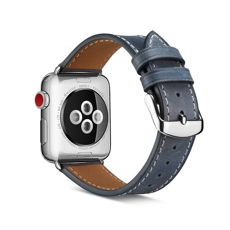 Nahkaranneke Apple Watch Series 9 45mm Sininen